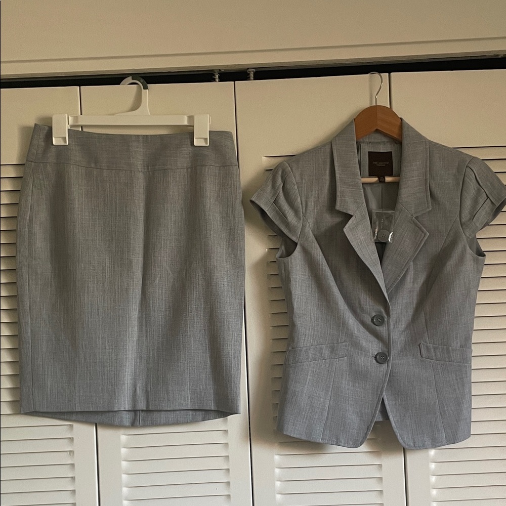 The Limited Gray Skirt Suit Set